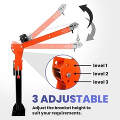 5000Lbs Winch Electric Pickup Truck Crane 2200Lbs Truck-Mounted Bed Crane Hoist