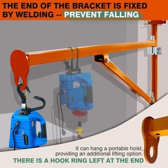 Heavy-Duty Wall Mount Jib Crane 660LBS Capacity, 180° Swing Arm, Electric Hoist