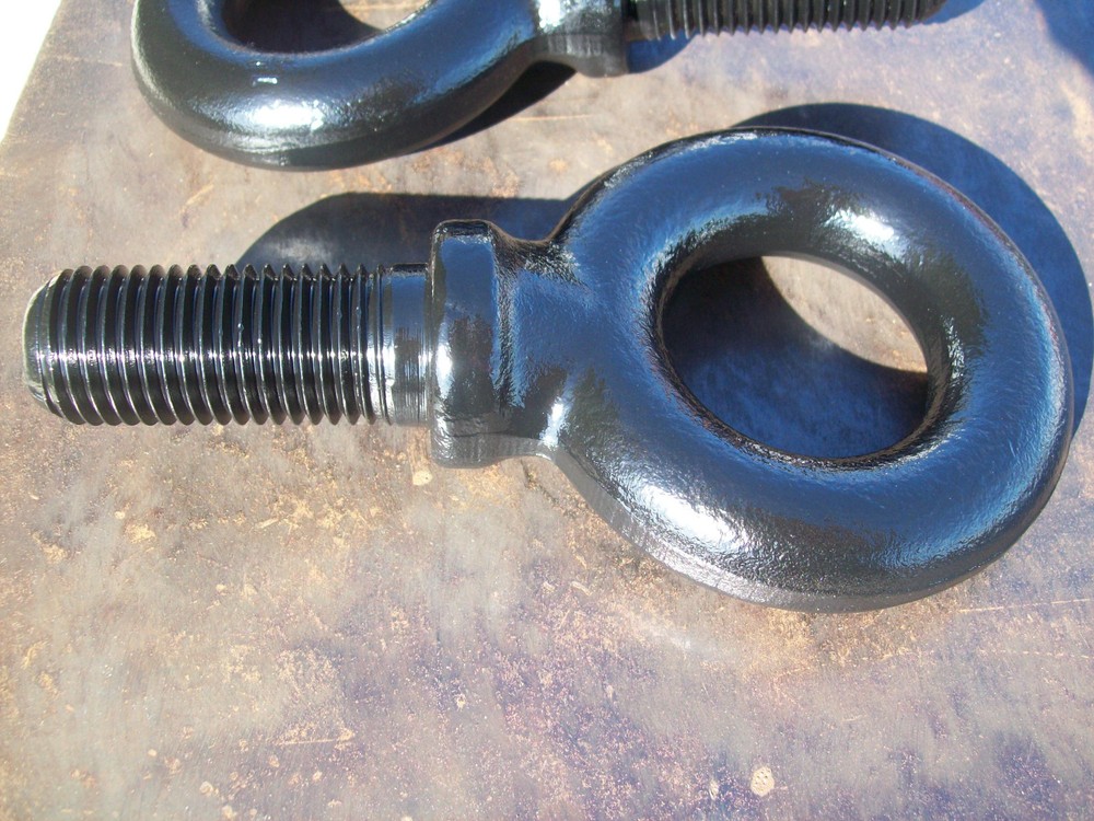 Lift ring 1-1/4″ x 3″ threads, 8-1/4″ overall length, used.