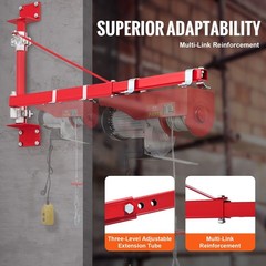 Electric Hoist Support Arm 660LBS Capacity 180 Degree Swivel for Workshop Garage