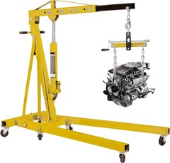 YELLOW JACKET Engine Hoist Shop Crane Engine Leveler 1500lbs Steel with Ball Bea