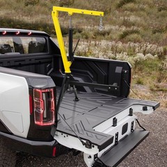 Manual Hydraulic Pickup Truck Crane 1000 lbs Capacity 360 Swivel Adjustable Boom