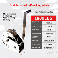 Stainless Steel Hand Winch Manual Winch Small Rustproof Lifting Crane