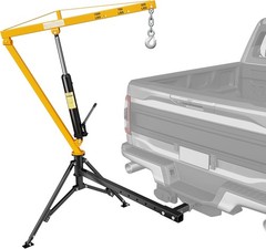 Truck Hitch Mount Hydraulic Truck Crane 360° Swivel 3 Boom 1000 Lbs Capacity