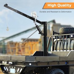 1000 Lbs Pickup Truck Crane Manual Winch Hoist 360 Swivel 4 Position Boom, Black