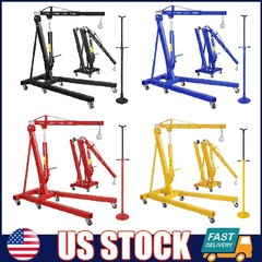 2 Ton Folding Engine Hoist Hydraulic Shop Crane & 3/4 T Underhoist Support Stand