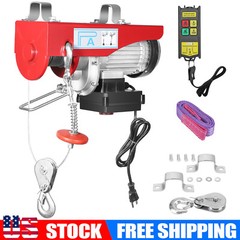 880LBS Electric Hoists Crane Winch with 12m Rope Wireless Remote Control 110V