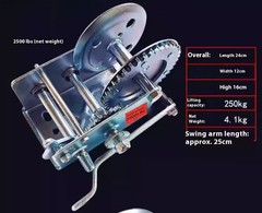 Manual Winch with Bidirectional Self-Locking Hand Crank for Household Towing