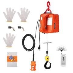 3-in-1 Portable Electric Hoist Winch Wired/Wireless Remote Control Crane 1100lbs
