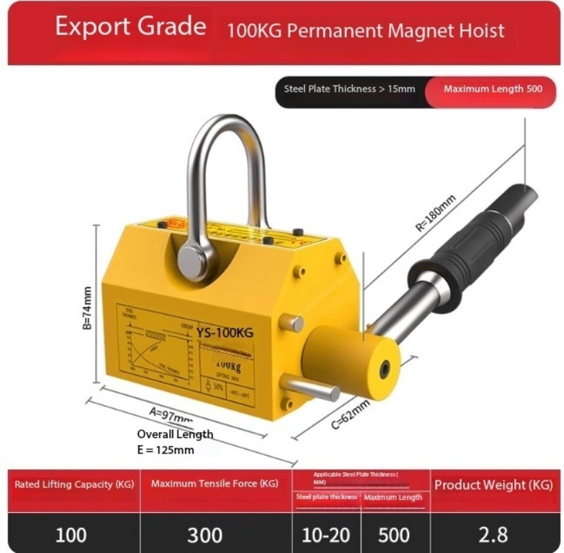 Magnetic Lifting Device with Strong Magnetic Force for Lifting Steel Plates