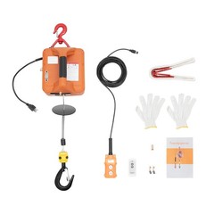 Electric Hoist Winch, 440 lbs Capacity, 1500W, Wireless Remote, 16 ft/min, 3in1