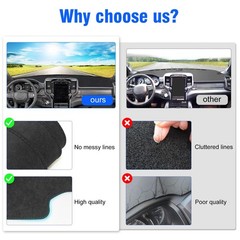 MASHA Dashboard Cover for Dodge Ram, Flannel Dashboard Pad Dash Mat Compatibl…