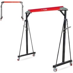 1 Ton Gantry Crane 2200LBS Gantry Crane Manual Trolley 8-12 FT H Shop Lift Hoist