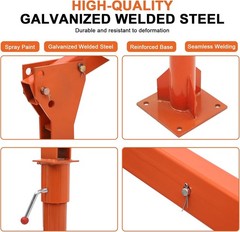 Foldable 360° Swivel Truck-Mounted Jib Crane, Adjustable Boom 45.7-63 in Range