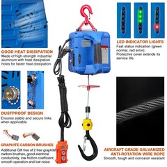 3 in 1 Electric Hoist Winch,1100LB 1500W Portable Power Winch Crane,110V/120V…