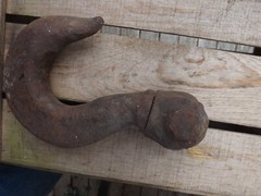 Vintage Swivel Hoist Crane Hook Industrial Steampunk, Rusty, Over 9 Pounds!