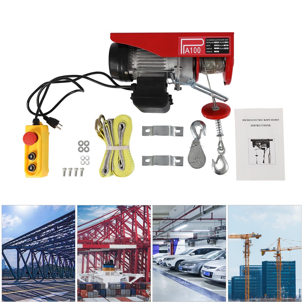 PA100 Electric Hoist Winch Engine Crane 110LBS Single Line / 220LBS Double Line