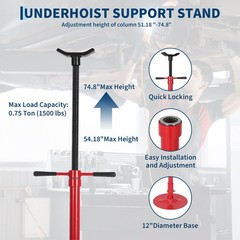 2 Ton Folding Engine Hoist Hydraulic Shop Crane w/Underhoist Support Stand Combo