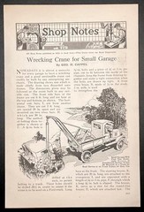 “Wrecking Crane for Small Garage” 1926 HowTo Build PLANS Mobile Hoist