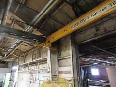 3-Ton Dual Bridge Cleveland Tramrail Underslung Crane w/ (2) 3-Ton CM Hoists
