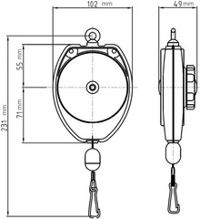 Tigon TW-2R Retractor, Spring/Tool Balancer, (Load Capacity: 1-2 kg/2.2-4.4 l…