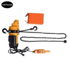 Electric Chain Hoist 1100lbs 10ft Remote Emergency Stop 1300W 110V 13ft