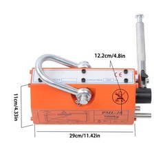 1000 kg/2200 lbs Lifting Magnet Permanent Magnetic Lifter Neodymium Hoist Orange