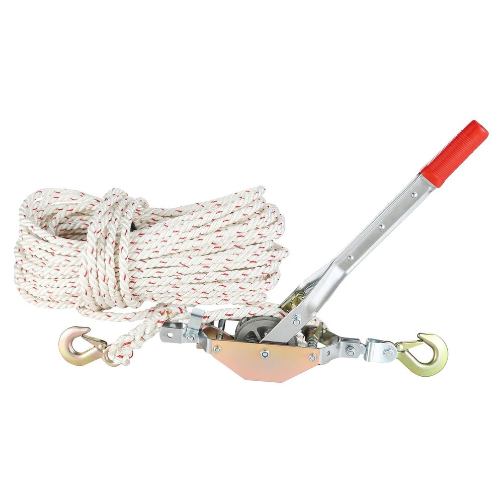Vevor Rope Puller 3/4 Ton 1653 Lbs Pulling Capacity 100 Of 0.6 Dia. Rope 2 Hook