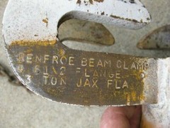 Renfroe 3 Ton Beam Clamp Hoist Clamp Used Model B1 U.S.A.