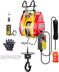 Powerful 2-In-1 Electric Hoist Winch, 1100 Lbs, Remote Control, 98 Ft Lift
