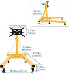 KUAFU 2000LBS Capacity Universal 360 Degree Rotating Engine Stand, Yellow