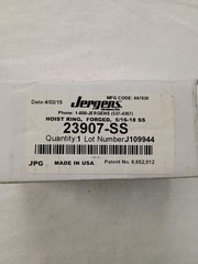 Jergens SS Forged Center Pull Hoist Ring 5/16″-18 Thread 800lb Load Cap 23907-SS