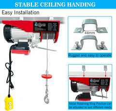 Electric Hoist Winch, 880 Lbs 120V Electric Hoist with Remote Control,16Ft/33Ft