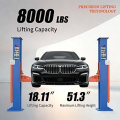 8000lbs Auto Lift 2 Post Car Lift 220V Movable Auto Lift for Garage Free Ship US