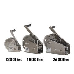 1200/1800/2600 lbs Manual Winches Bi-Directional Self-Locking Stainless Steel