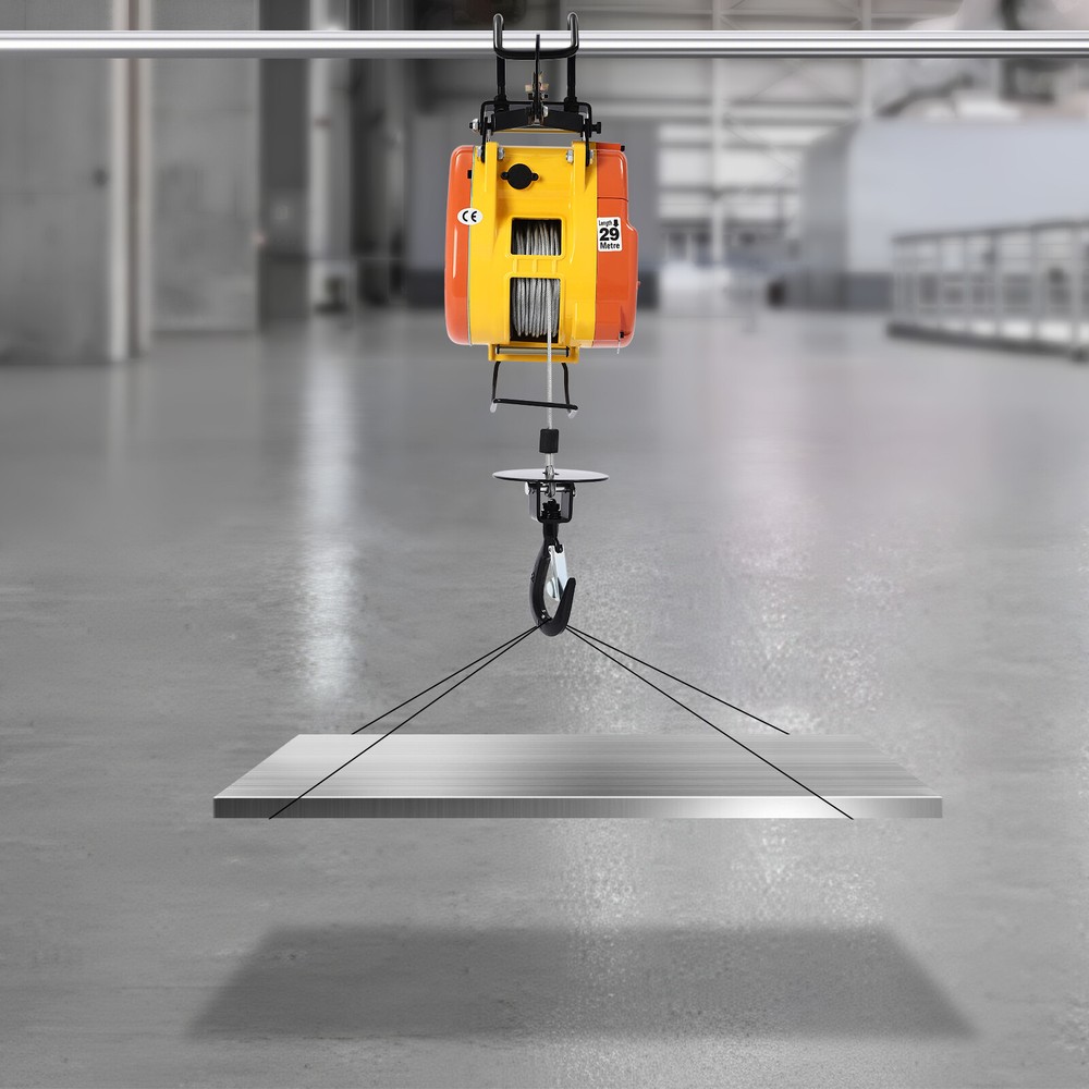 LES-S230 1300W Electric Hoist 500lbs 95ft Wired Control Yellow