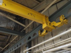 3-Ton Dual Bridge Cleveland Tramrail Underslung Crane w/ (2) 3-Ton CM Hoists
