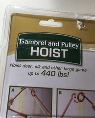 Rugged Gear 440 lb Gambrel and Pulley Hoist