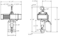 GORBEL GS ELECTRIC CHAIN HOIST, 1 TON CAPACITY, SINGLE SPEED