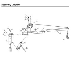 1000 Lbs Pickup Truck Crane Hoist Crane 360° Swivel Hoist Lift w/ Manual Winch