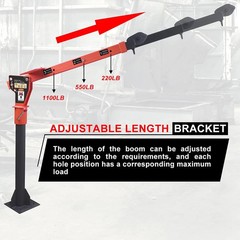 Folding Pickup Truck Crane Hoist with 2000 Lb Electric Winch 360 Swivel