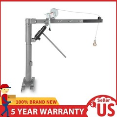 1000LBS Pickup Truck Crane Hydraulic Hoist Lift with Manual Winch, 360° Swivel