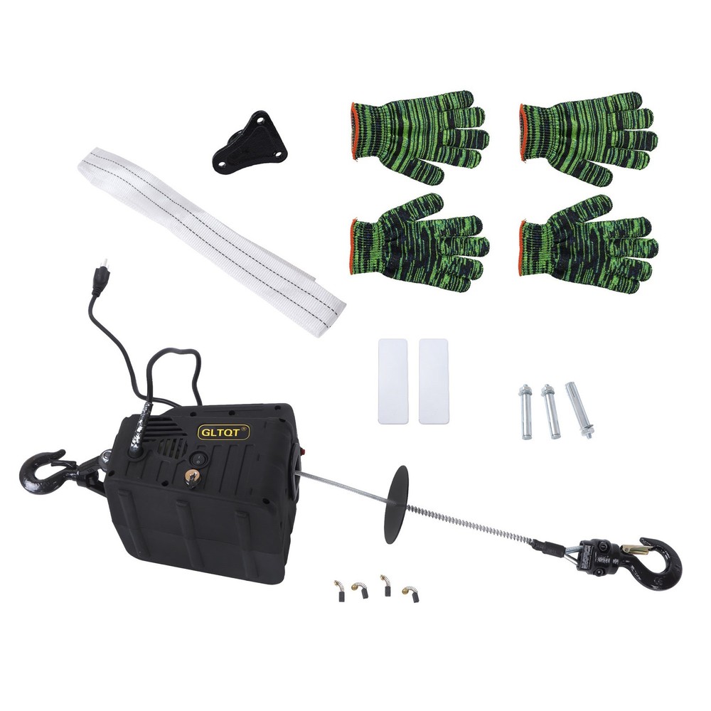 Portable 1500W 2-in-1 Electric Hoist Power Winch 1100lbs Wireless Remote Control