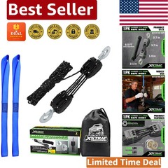 Heavy-Duty 2000LB 50ft Reflective Rope Hoist with 5:1 Lifting Power & Soft Loops
