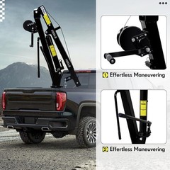 Hydraulic Pickup Truck Crane 2000 Lbs Folding Truck-Mounted Bed with Hand Winch