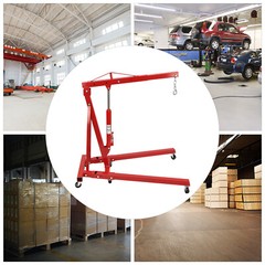 2 Ton Folding Engine Hoist Heavy Duty Engine Hydraulic Shop Crane 4 Level Adjust