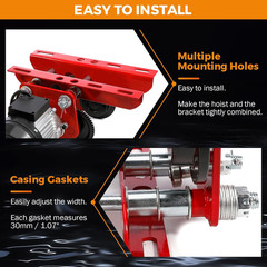 1 Ton Electric Trolley for Power Hoists, Fits 2.68-4.33 in I-Beam