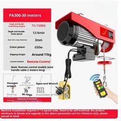 Mini Electric Hoist with Wireless Remote Control 220V Small Crane for Home Use