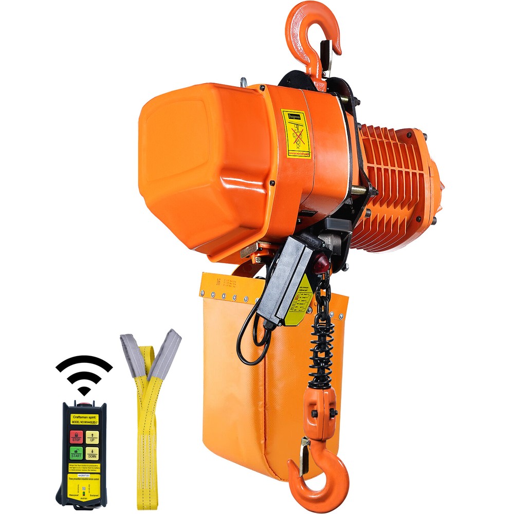 VEVOR 2 Ton Electric Chain Hoist Three Phase Crane Hoist 4400lbs Load 20 ft Lift