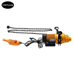 Electric Chain Hoist 1100lbs 10ft Remote Emergency Stop 1300W 110V 13ft